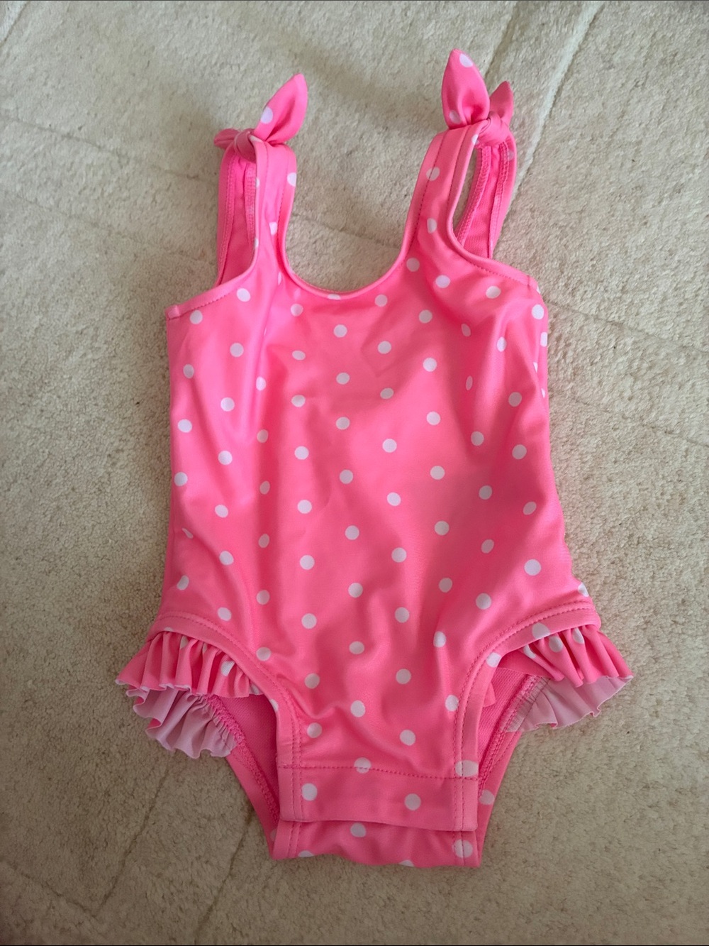 Baby Gap Pink Polka Dot Ruffle One-Piece Swimsuit